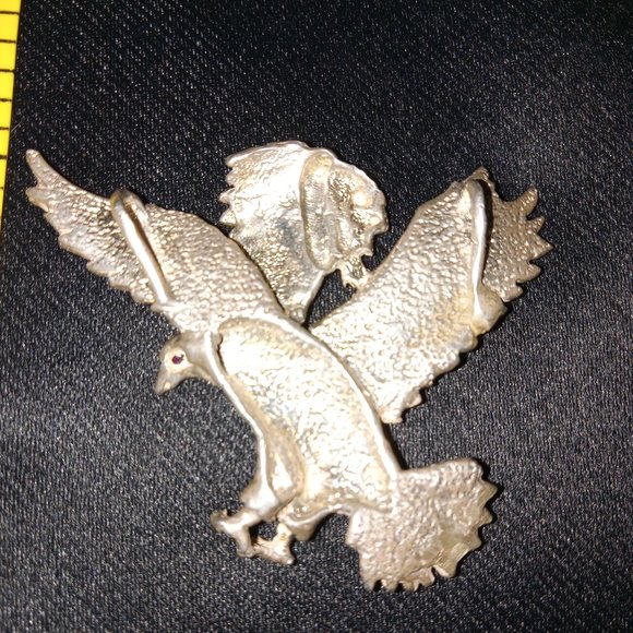 Handcrafted 925 Sterling Silver Indian Sapphire Eagle Pendant.